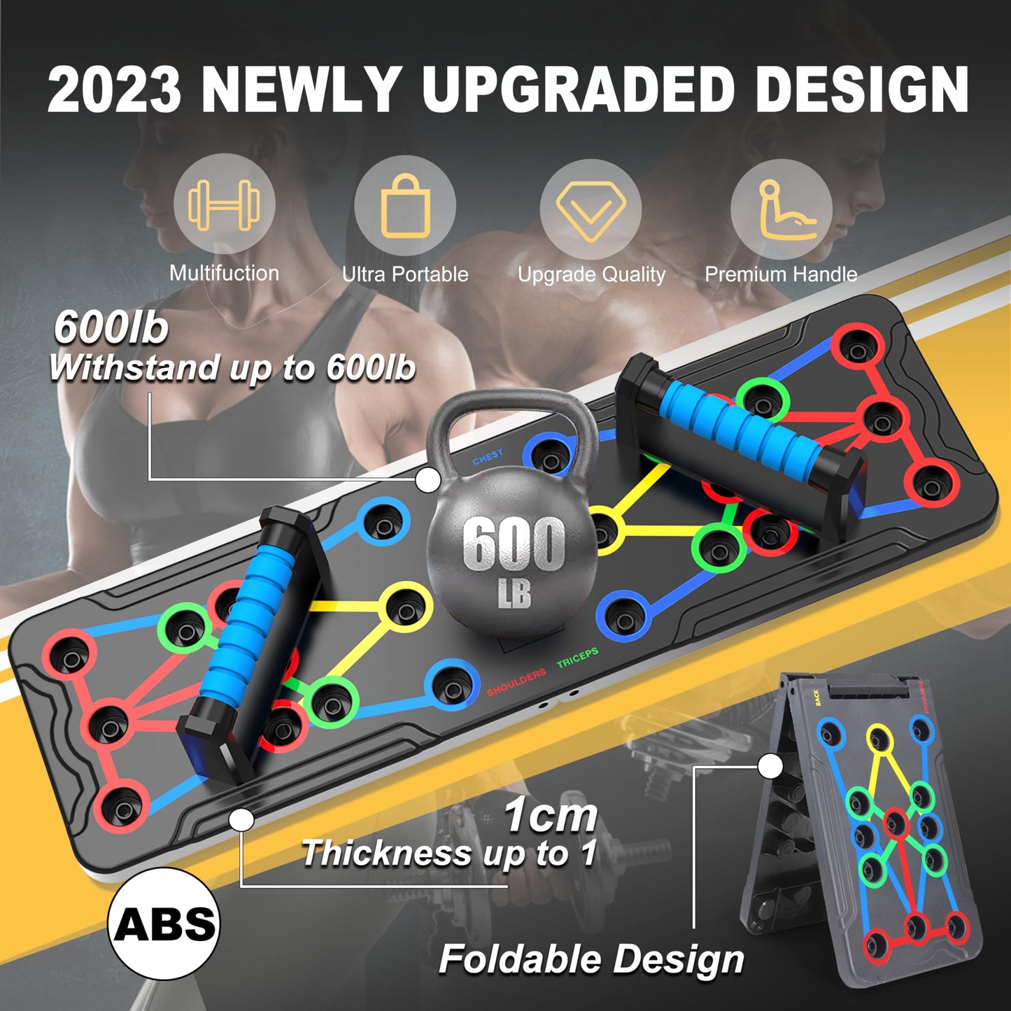 IUT Solid Push Up Board 15 in 1 Home Workout Equipment Multi-Functional Pushup Stands System Fitness Floor Chest Muscle Exercise Professional Equipment Burn Fat