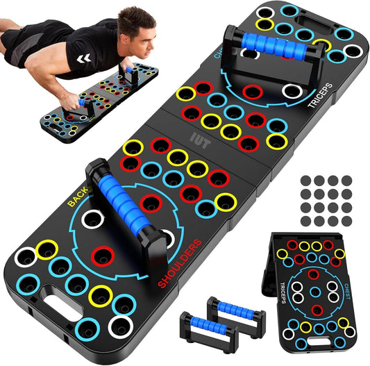IUT Solid Push Up Board 15 in 1 Home Workout Equipment Multi-Functional Pushup Stands System Fitness Floor Chest Muscle Exercise Professional Equipment Burn Fat