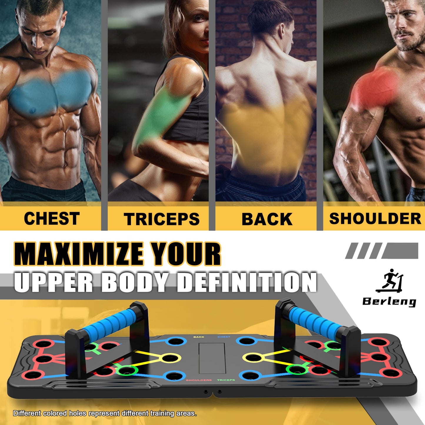 IUT Solid Push Up Board 15 in 1 Home Workout Equipment Multi-Functional Pushup Stands System Fitness Floor Chest Muscle Exercise Professional Equipment Burn Fat