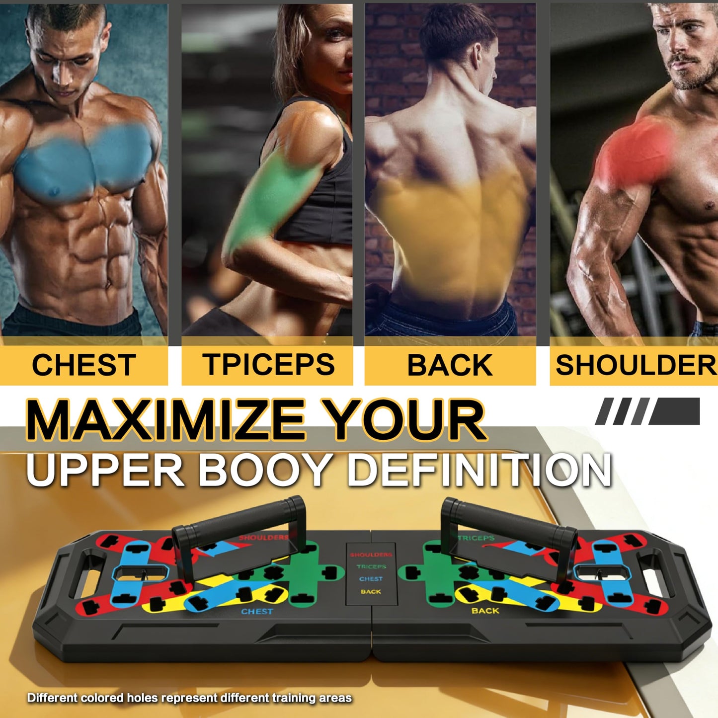 IUT Solid Push Up Board 15 in 1 Home Workout Equipment Multi-Functional Pushup Stands System Fitness Floor Chest Muscle Exercise Professional Equipment Burn Fat