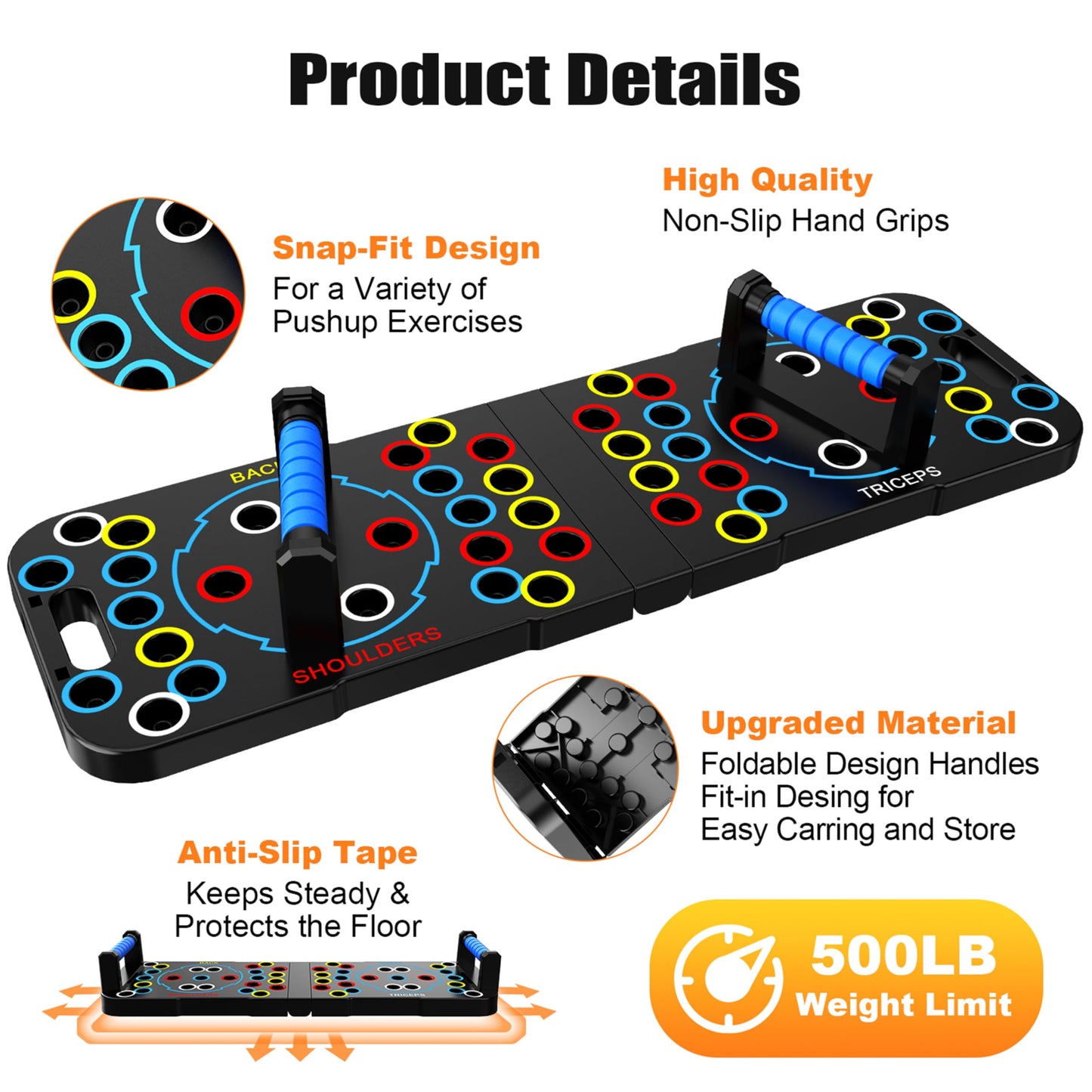 IUT Solid Push Up Board 15 in 1 Home Workout Equipment Multi-Functional Pushup Stands System Fitness Floor Chest Muscle Exercise Professional Equipment Burn Fat