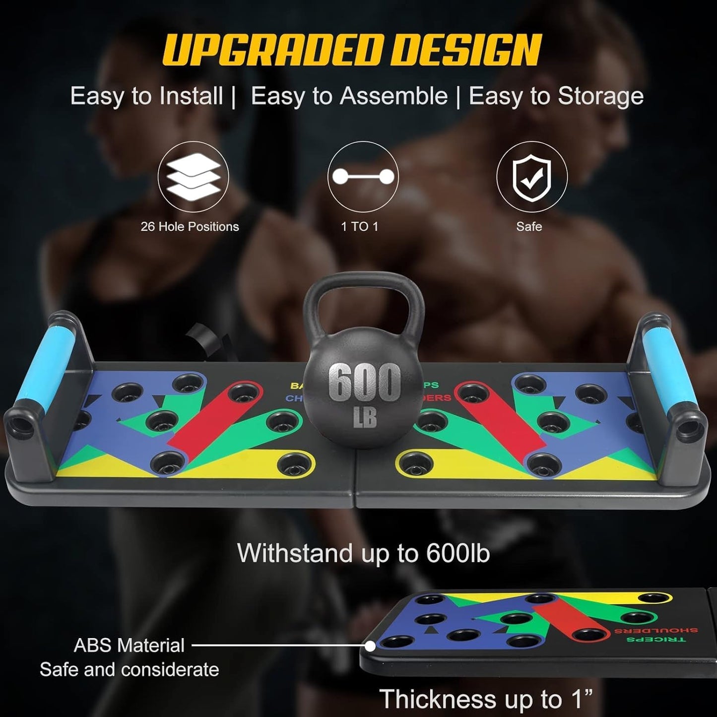 IUT Solid Push Up Board 15 in 1 Home Workout Equipment Multi-Functional Pushup Stands System Fitness Floor Chest Muscle Exercise Professional Equipment Burn Fat