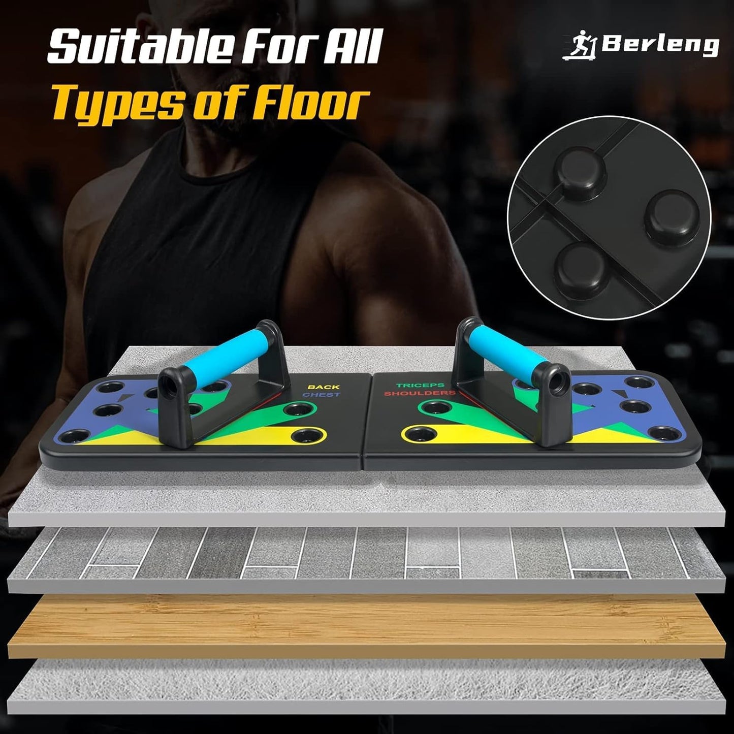 IUT Solid Push Up Board 15 in 1 Home Workout Equipment Multi-Functional Pushup Stands System Fitness Floor Chest Muscle Exercise Professional Equipment Burn Fat